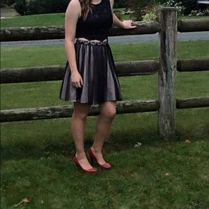 Black and Tan two piece homecoming dress